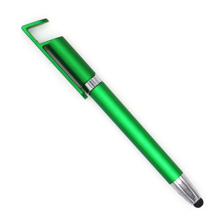 Custom logo mobile phone holder with touch screen plastic rotating ballpoint pen